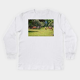 Wild Horses at Cumberland Island National Seashore Kids Long Sleeve T-Shirt